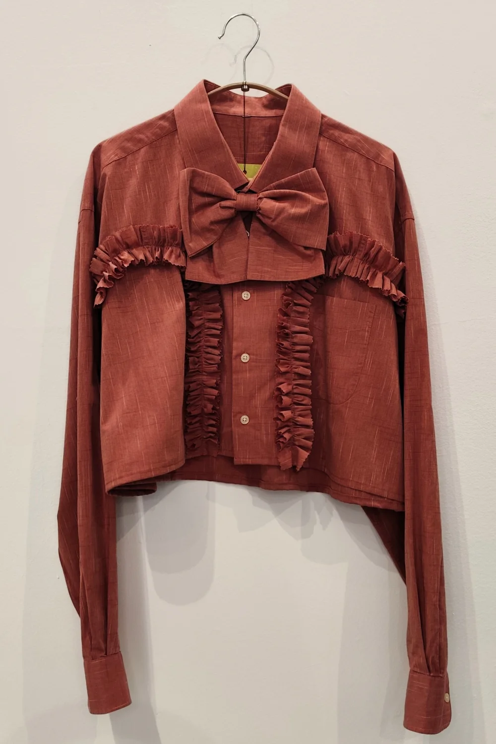 Koszula PIMPUŚ z falbankami ceglasta